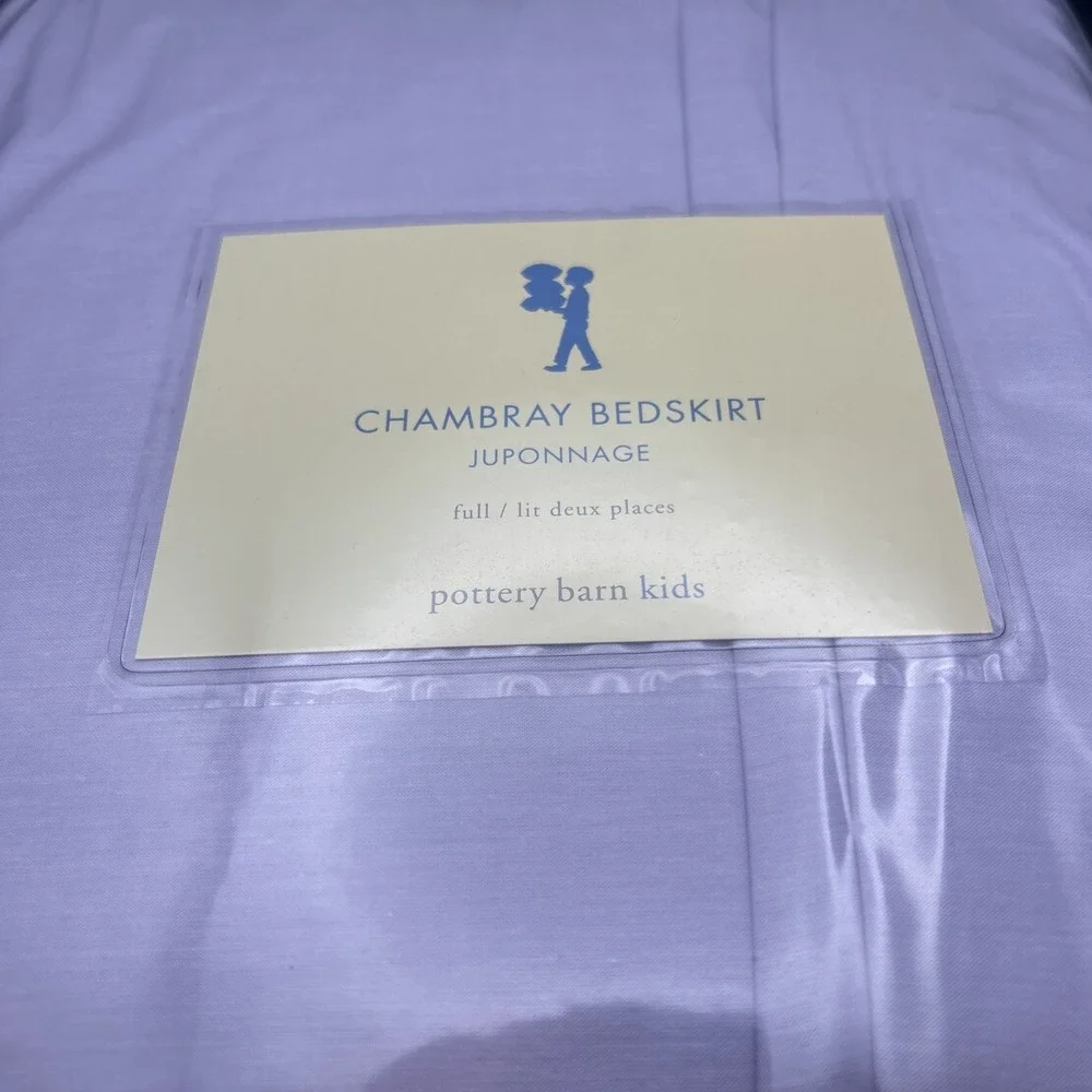 Pottery Barn Kids Chambray Percale Full Bed Skirt - Vintage New Lilac Purple