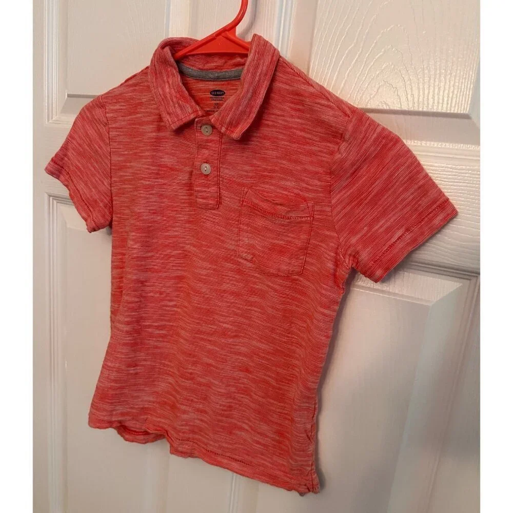 Old Navy Orange Coral Polo Shirt size S (6-7)