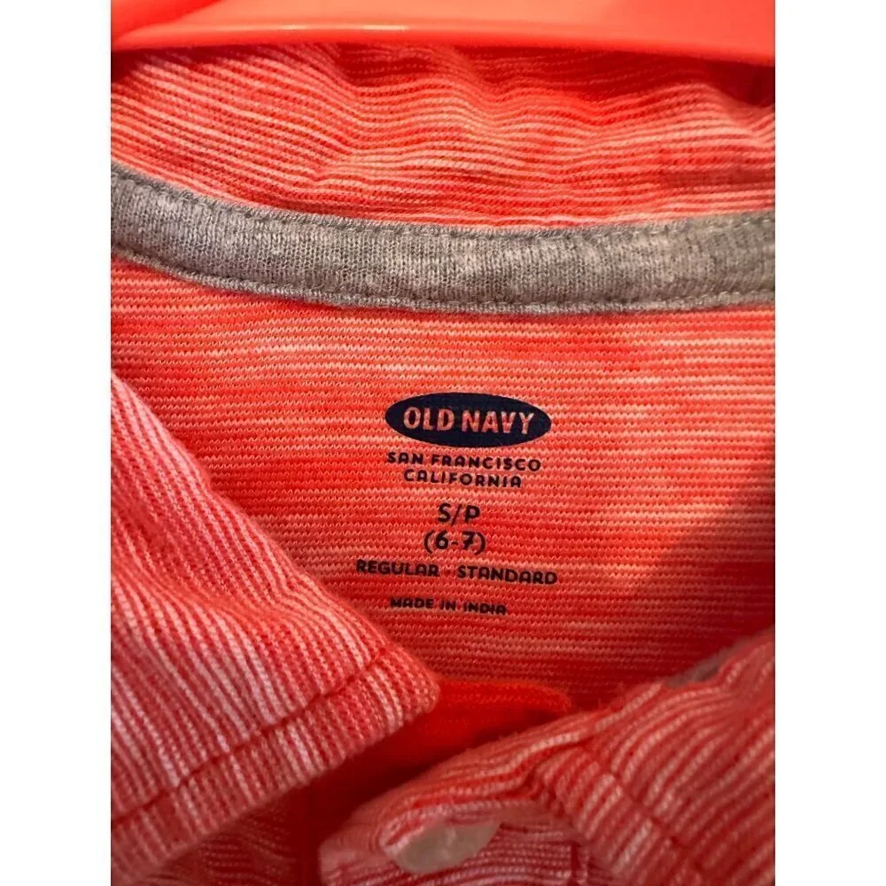 Old Navy Orange Coral Polo Shirt size S (6-7)