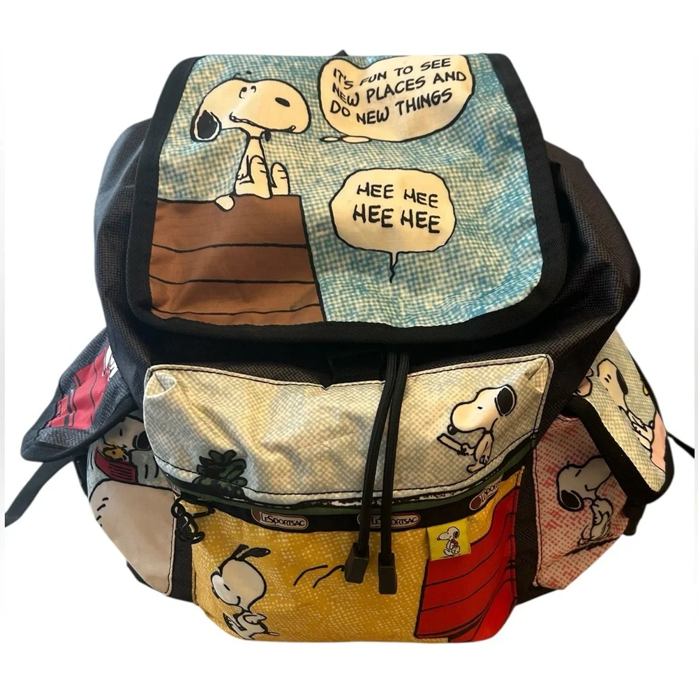 Snoopy Multi-Color Graphic Canvas Backpack