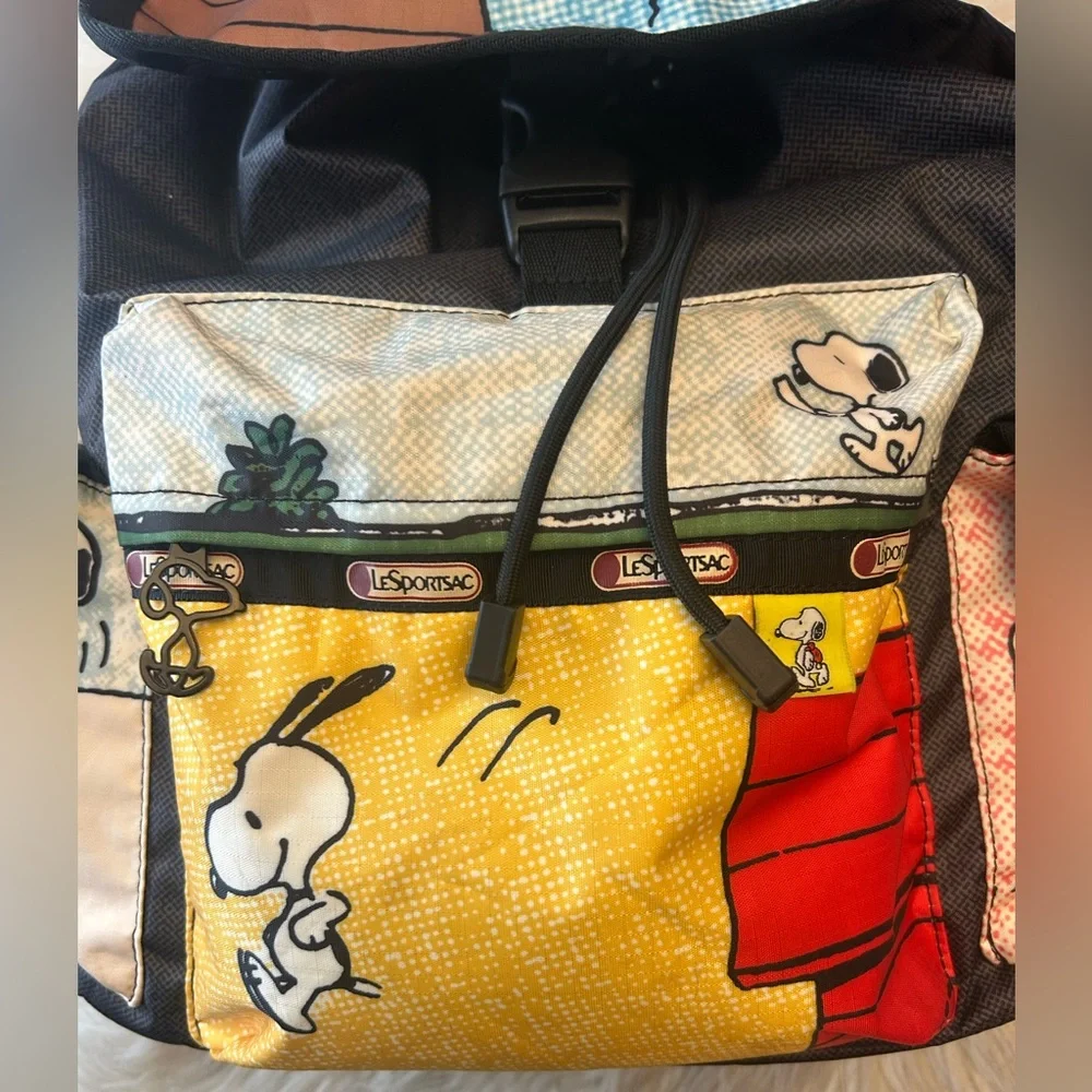 Snoopy Multi-Color Graphic Canvas Backpack