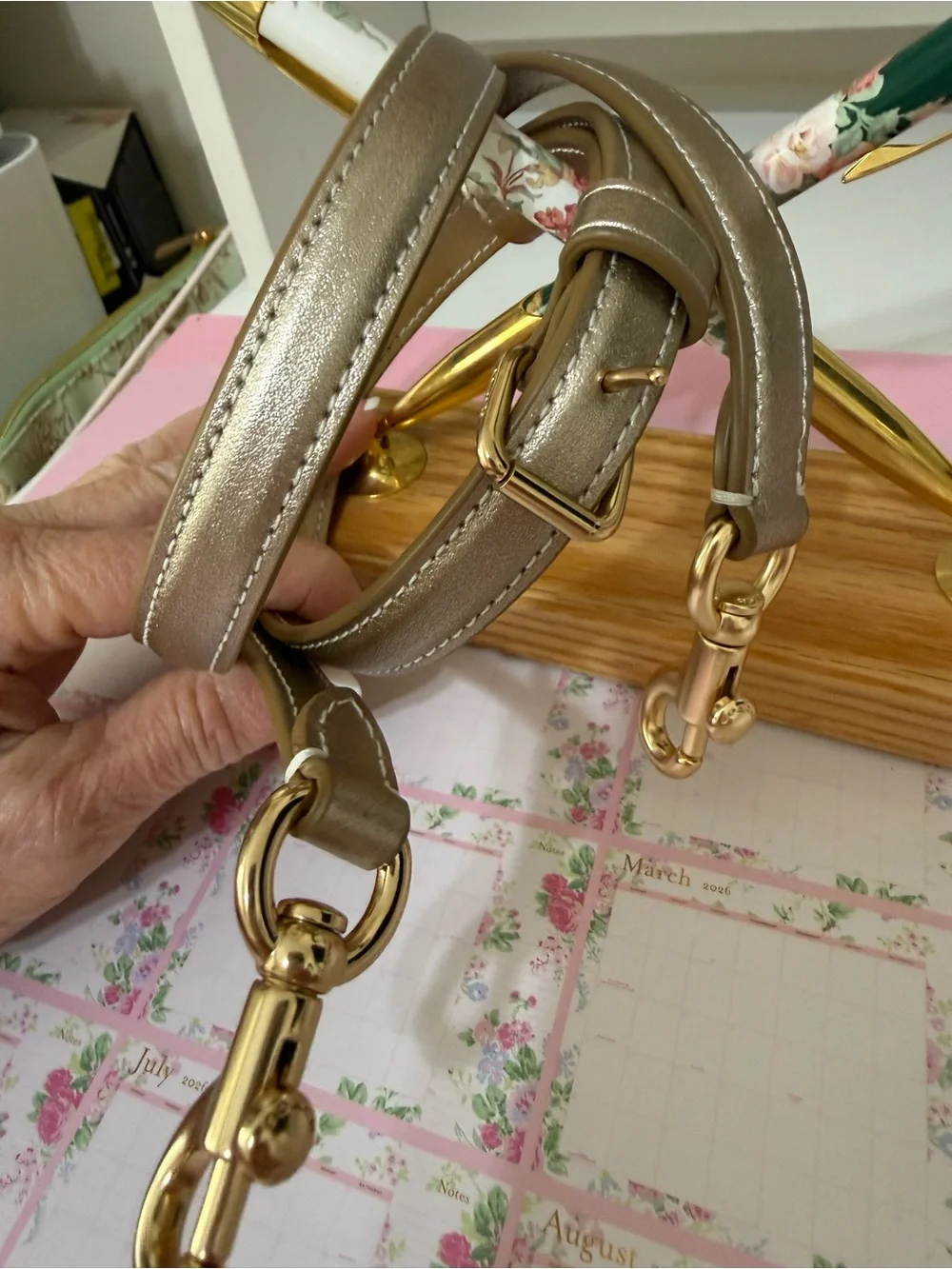 Coach Brown Signature Satchel With Lt Champagne Straps  and Bottom