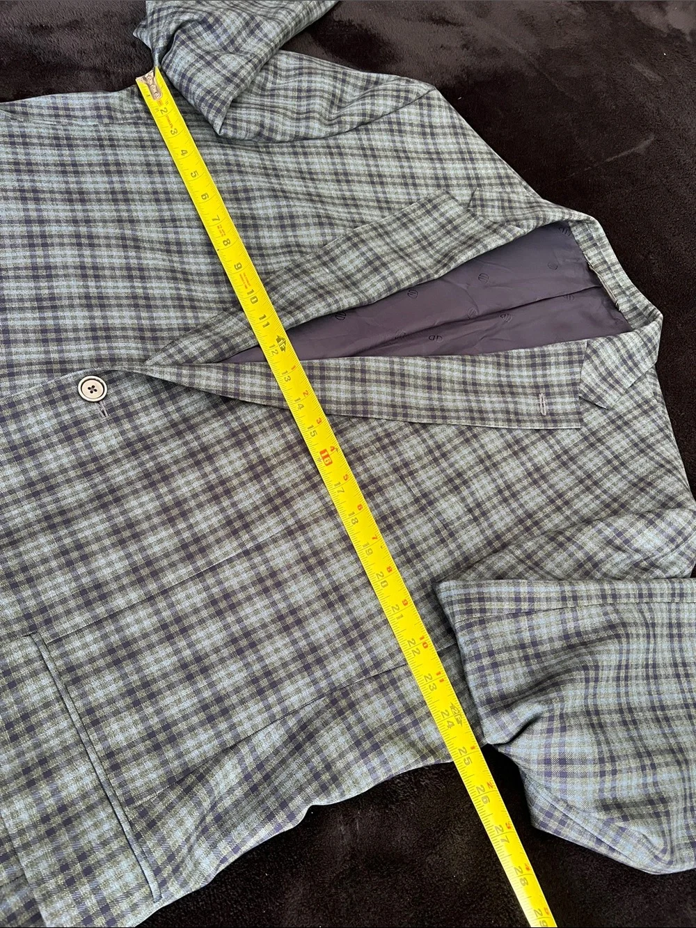 David Donahue Olive and Navy Plaid Sport Coat