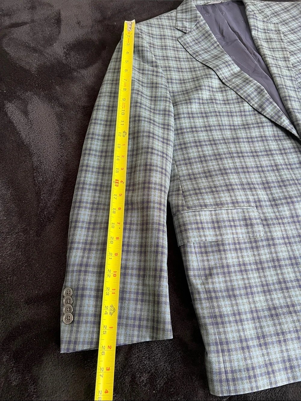 David Donahue Olive and Navy Plaid Sport Coat