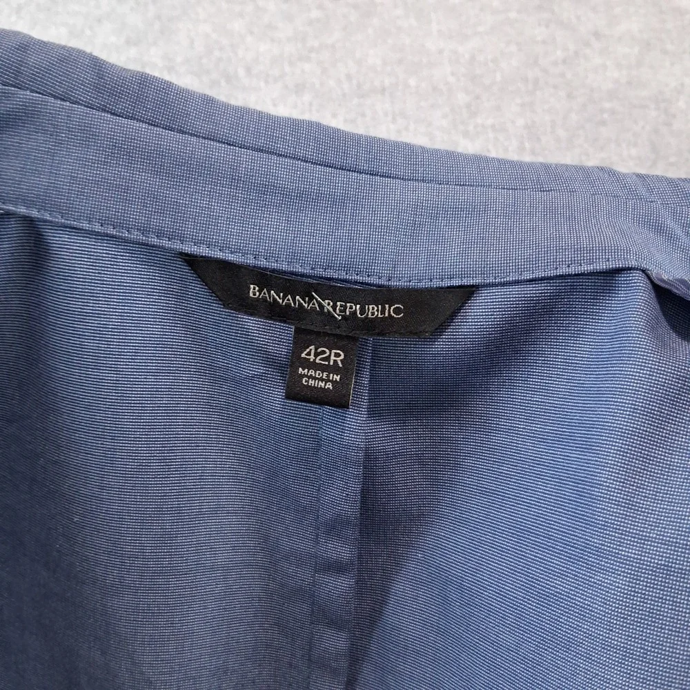 Banana Republic Blazer Mens 42R Light Blue Slim Fit Cotton Two Button Sport Coat