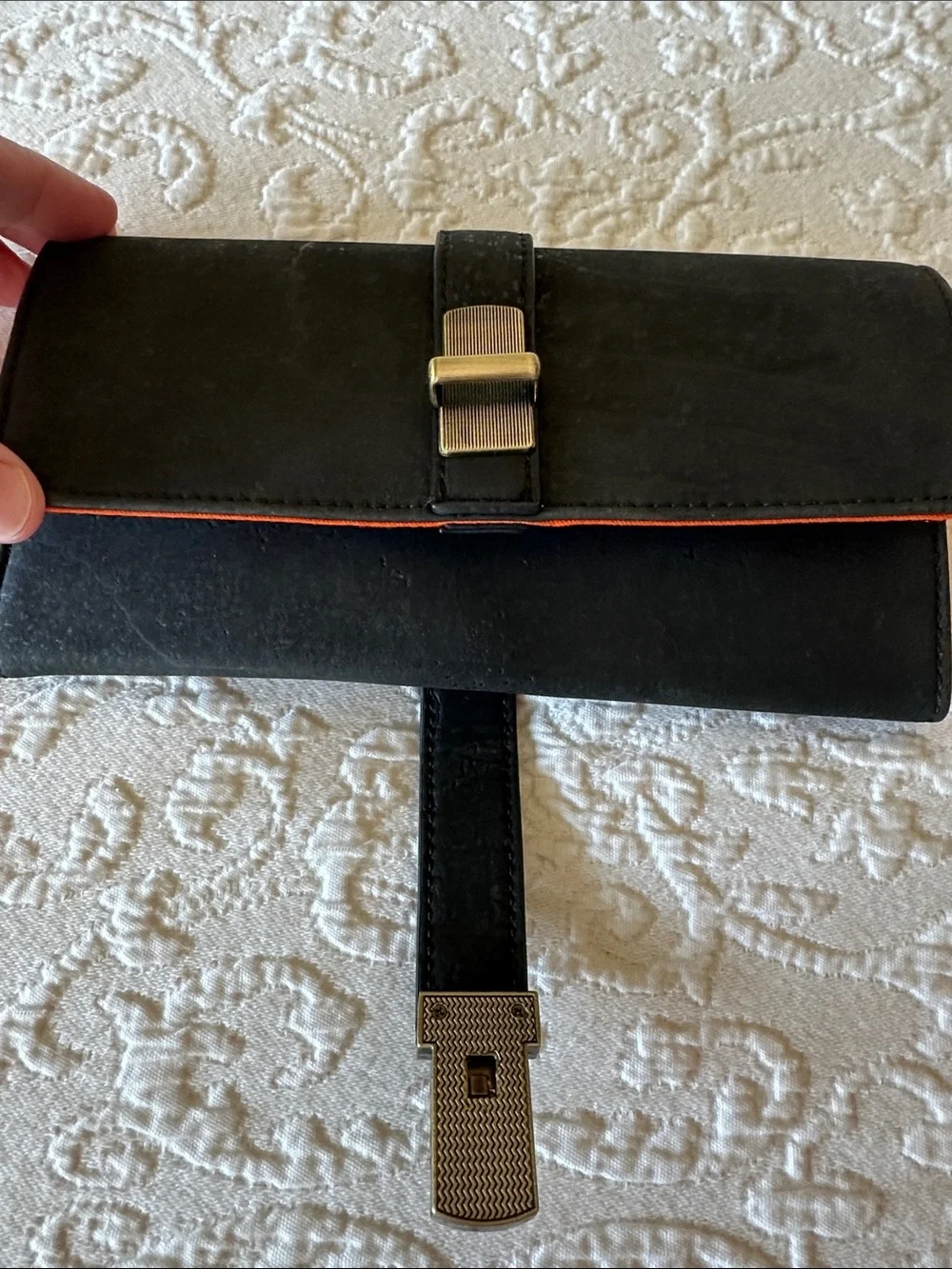 Laflore Paris - Moimoi: Elegant Black Cork Jewelry Pouch *Discontinued Item*