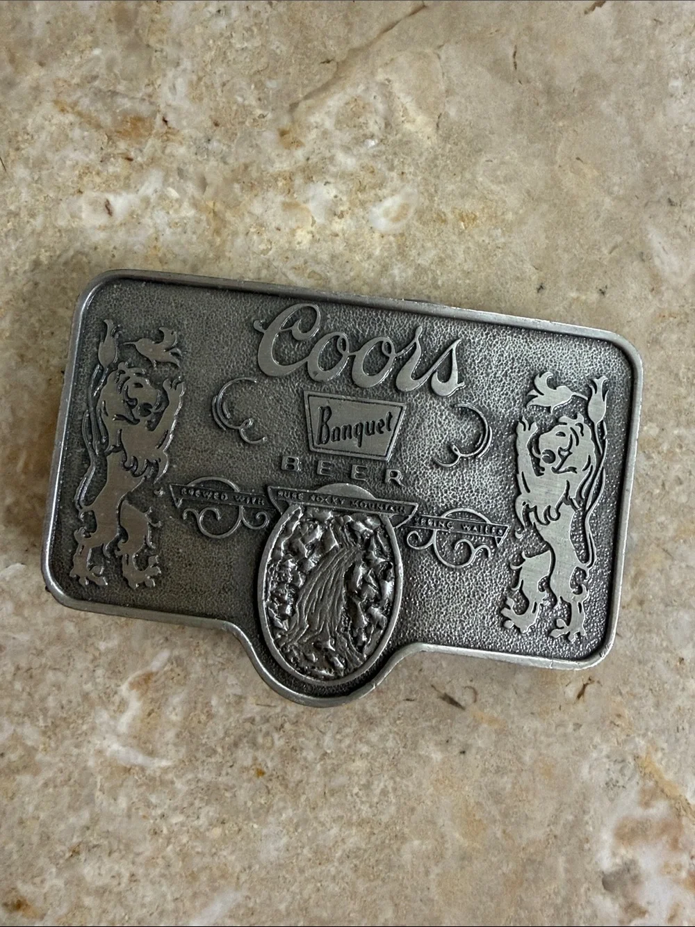 Coors Banquet Metal Belt Buckle