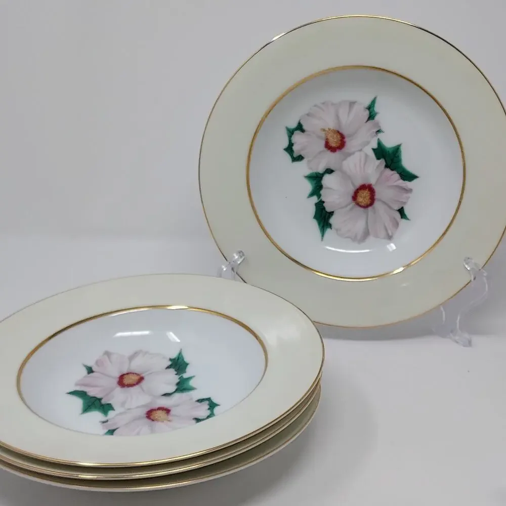 Kent Tropical Pattern Set of 4 Soup Bowls 8 5/8