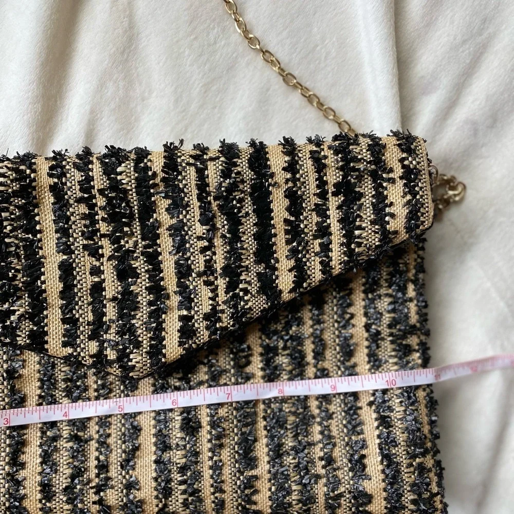 Urban Expressions Black and Tan Woven Clutch