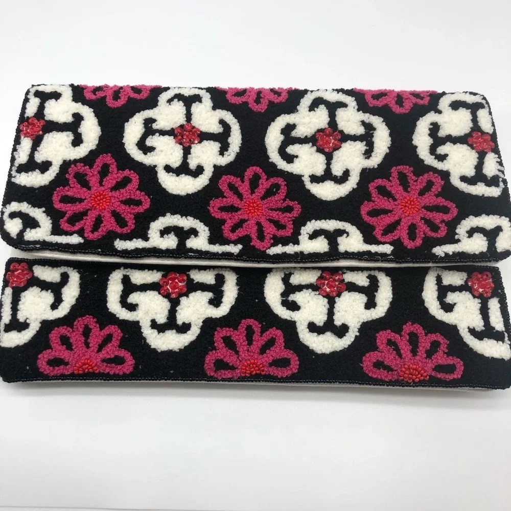 Retro Handmade Medallion Towel Weave Beaded Clutch or Crossbody Bag