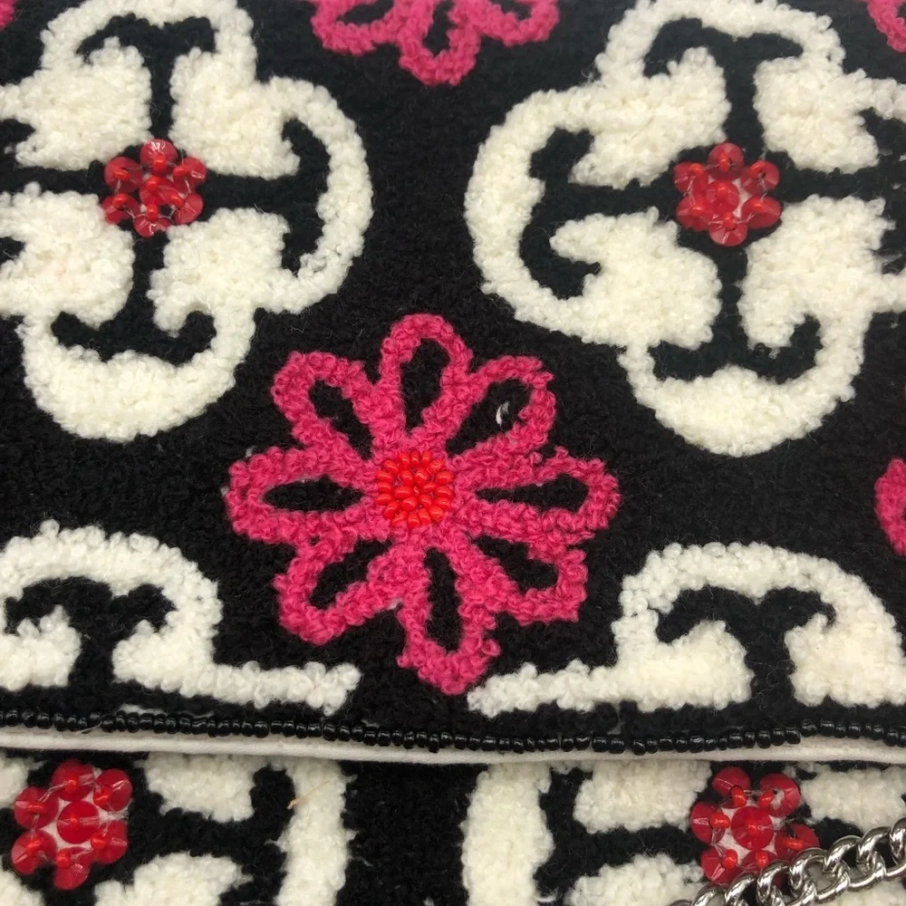 Retro Handmade Medallion Towel Weave Beaded Clutch or Crossbody Bag