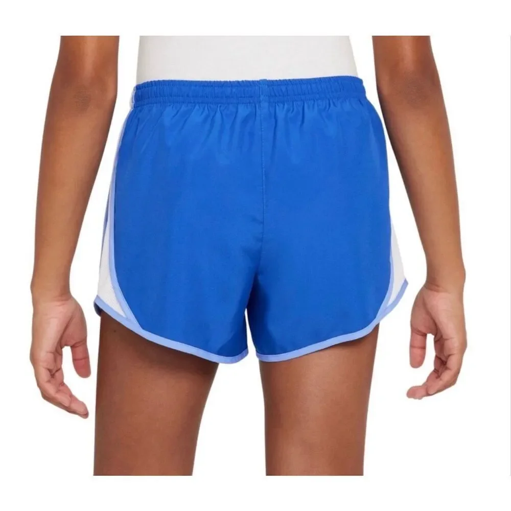 #605.  Nike GIRLS YOUTH Game Royal/White Tempo Dri-FIT Running Shorts