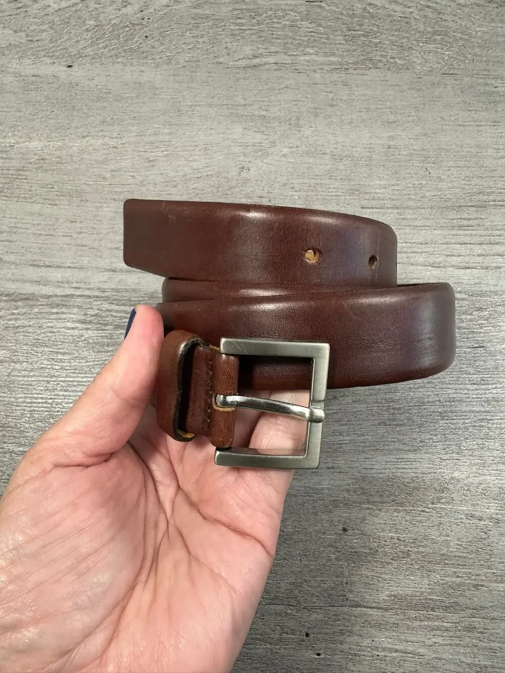 Banana Republic Men's Classic Full Grain Italian Leather Dress Belt Brown 36