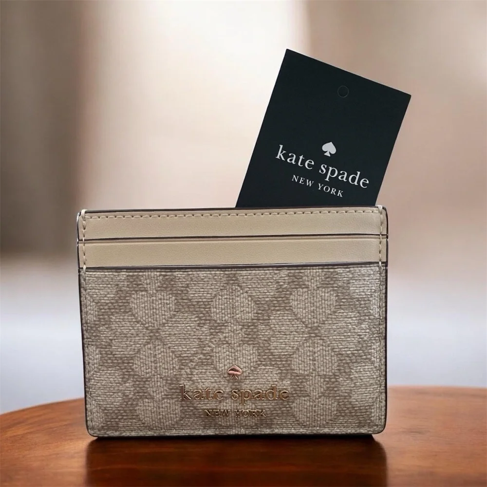 Kate Spade ♠️ Spade Flower Small Slim Card Holder NEW