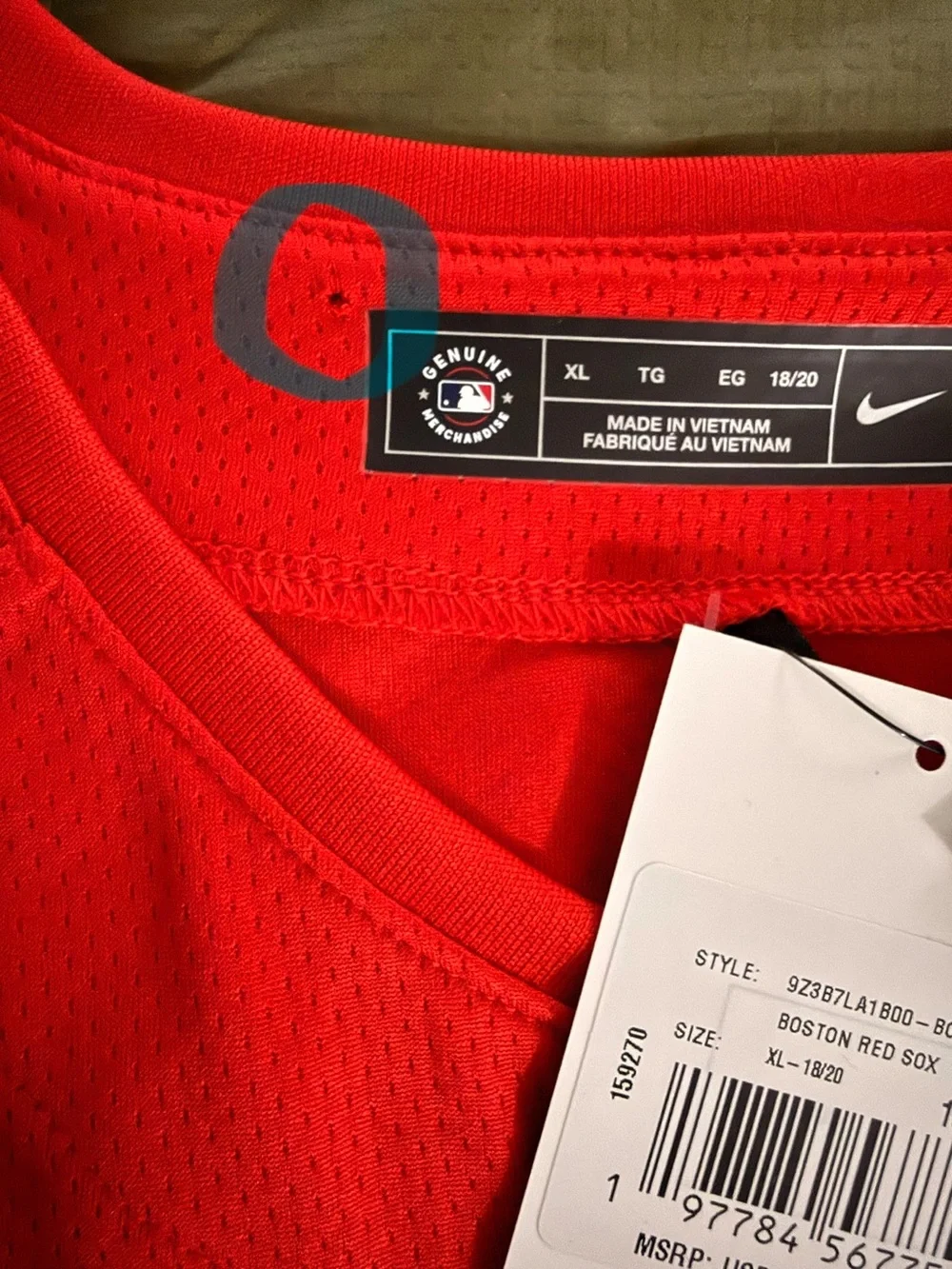 Nike official MLB Boston Red Sox Jersey Red mesh with Navy Accents
