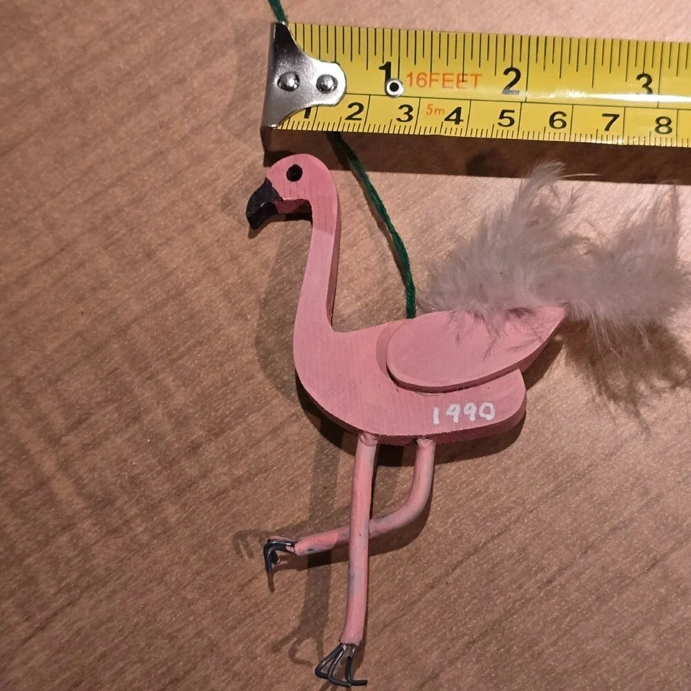 Flamingo wooden ornament