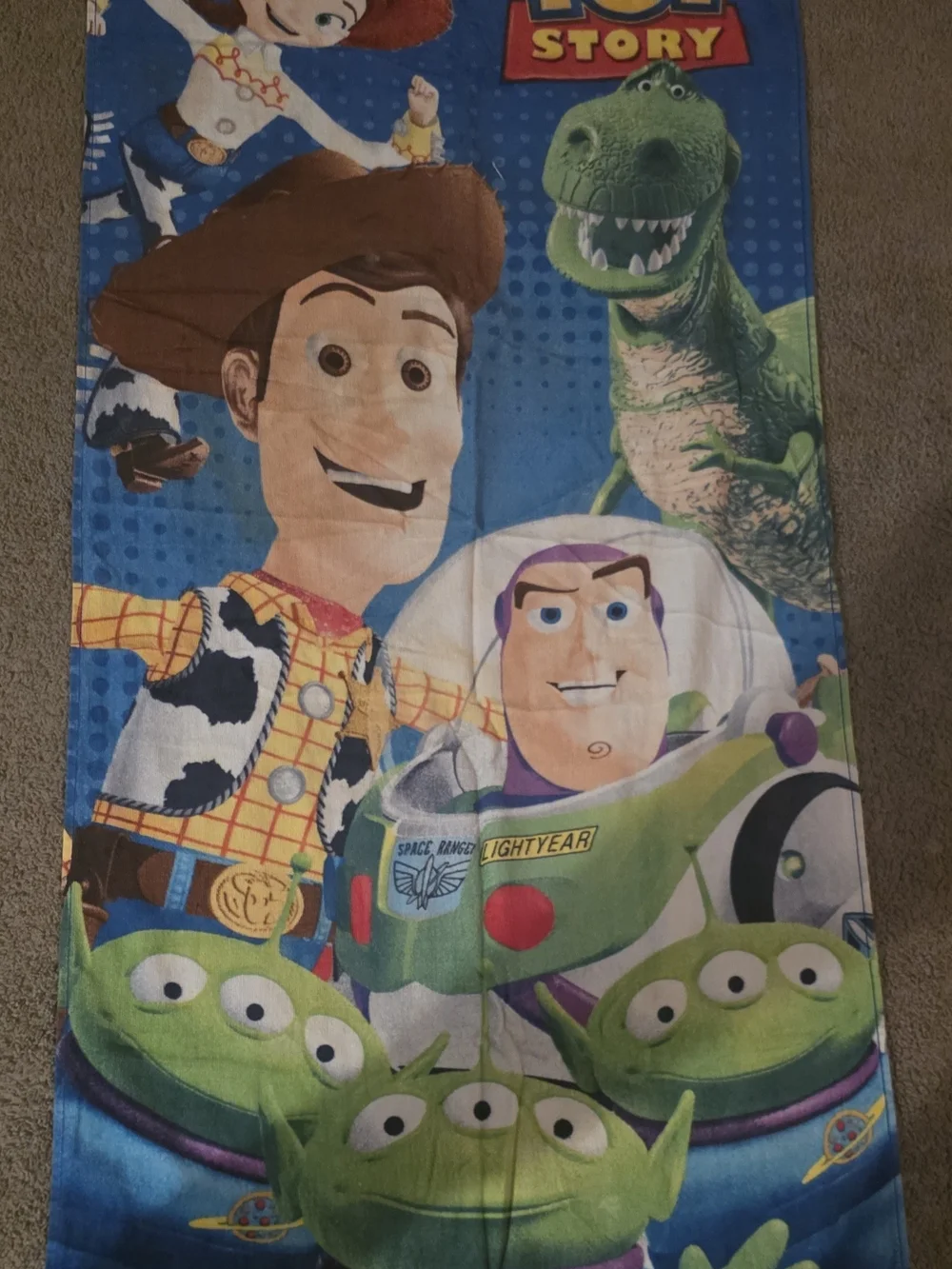 Disney Toy Story Character Bath/Beach Towel - Woody, Buzz & Aliens