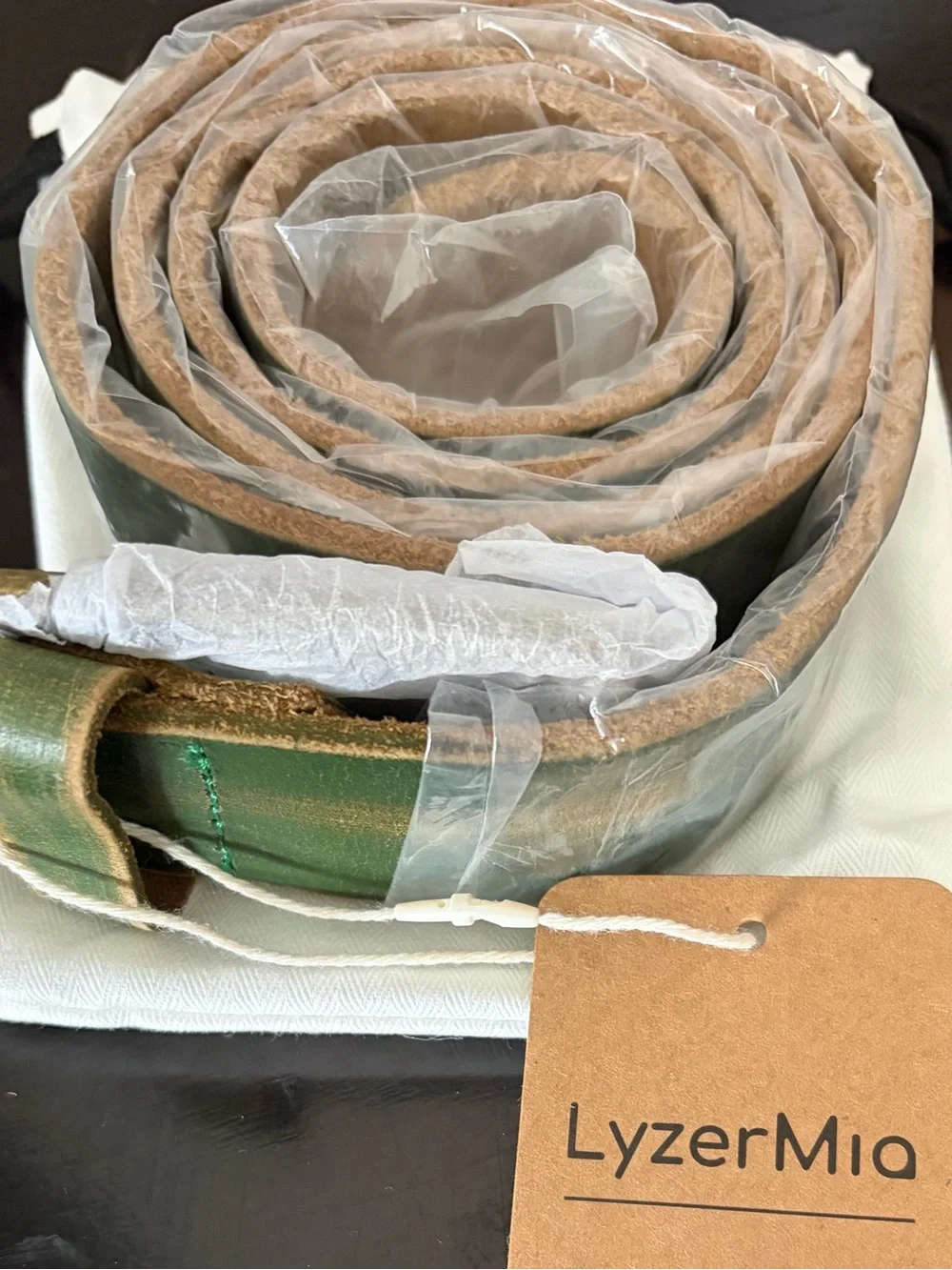 Lyzer Mia Genuine Leather Green Western Boho Belt.  36 - 42”. Width 1.6”