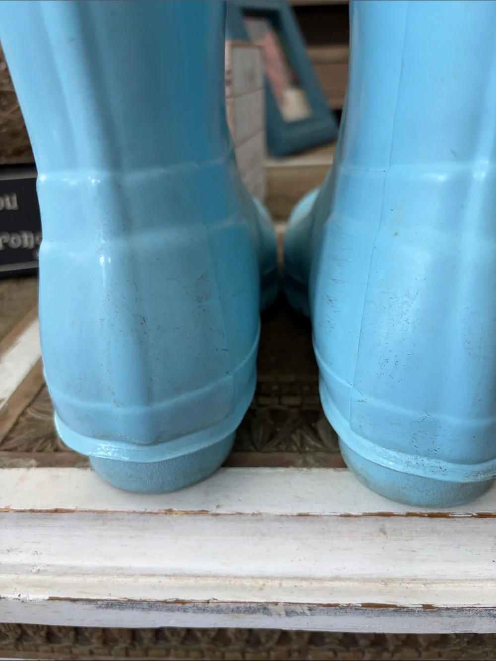 Hunter Pale Blue Rain Boots