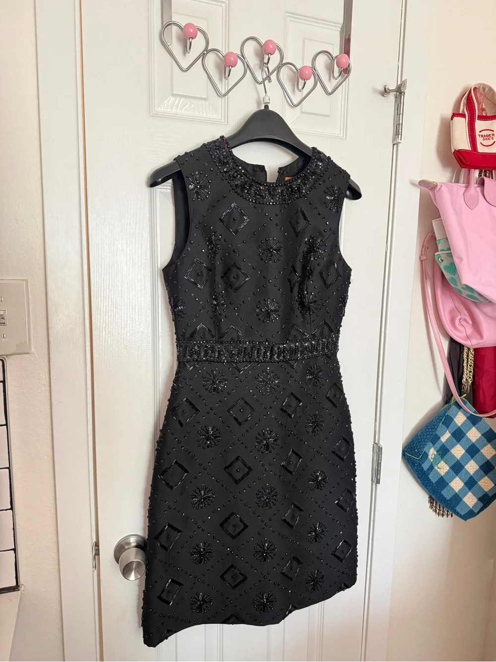 Tory Burch Black Beaded Sleeveless Dress