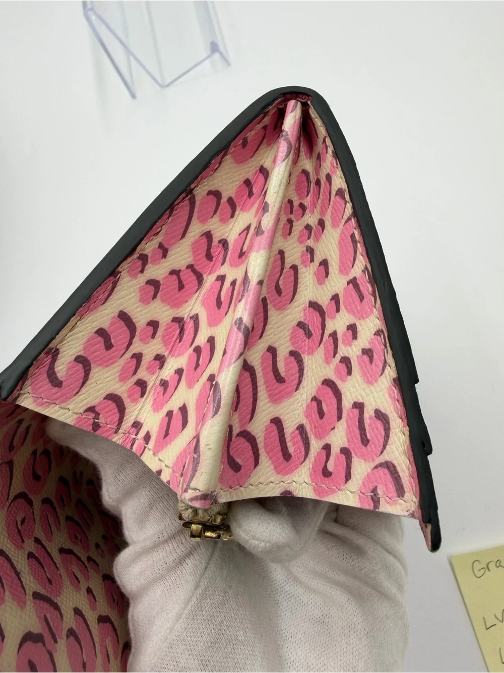 LV Limited Edit Sarah Sprouse x Monogram Wallet w/Pink Leopard Interior Full Set