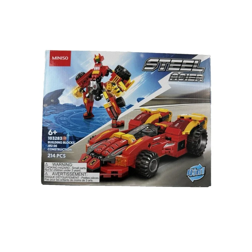 NEW Miniso 103283 Steel Acier Car Model Building Block Set 214 Pieces 4-in-1