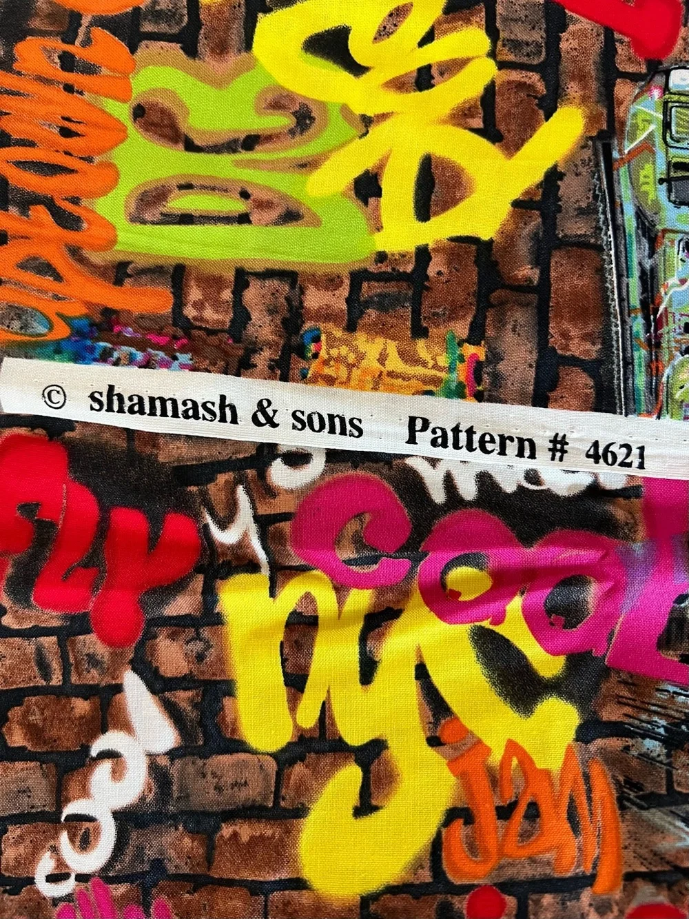 Fabric Graffitti Tag Art Words Subway Sewing 2 Yards