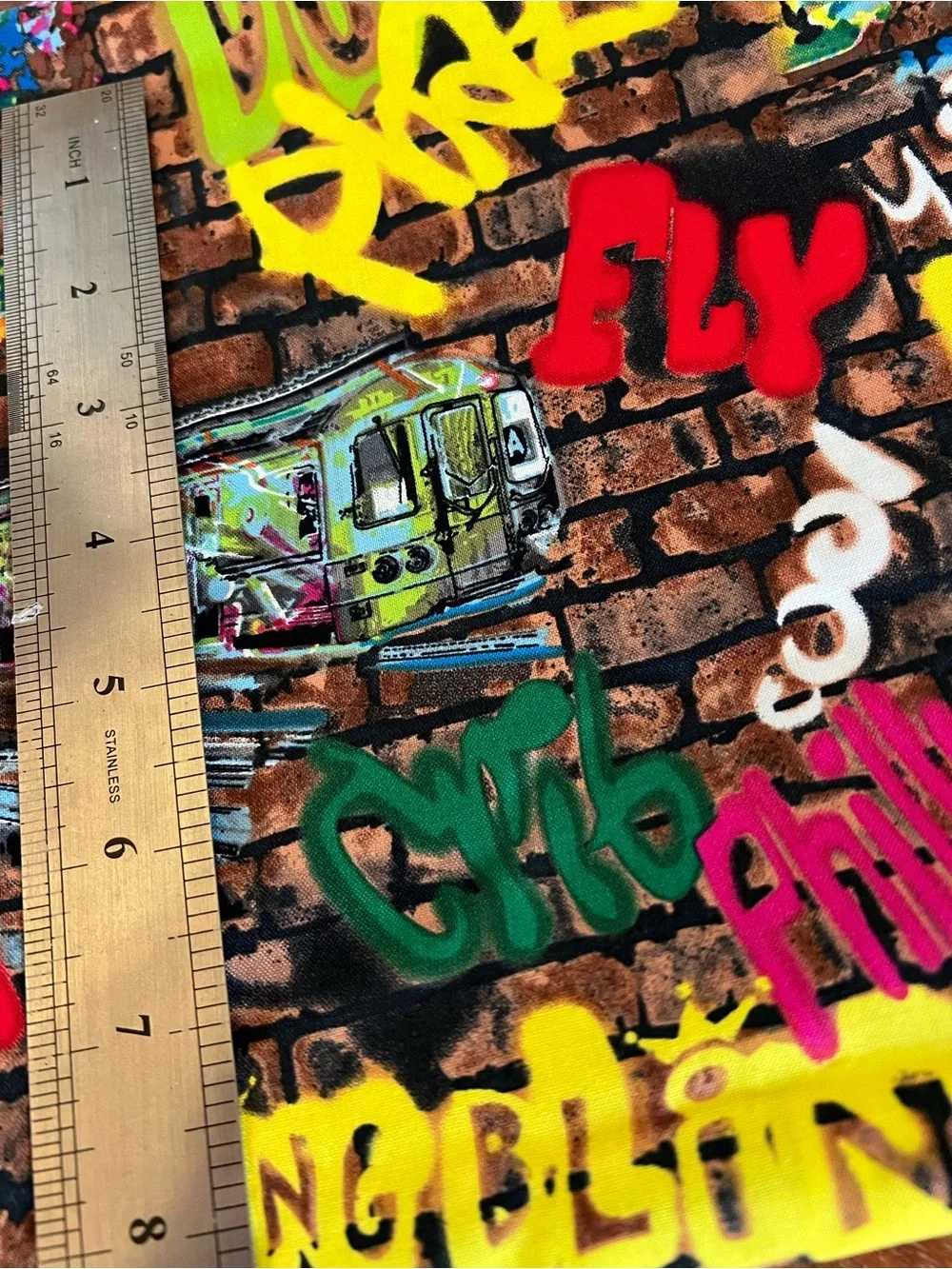 Fabric Graffitti Tag Art Words Subway Sewing 2 Yards
