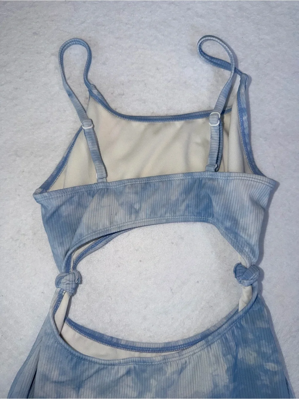 Targets Art Class Light Blue Tie-Dye Cutout Ribbed Bodysuit