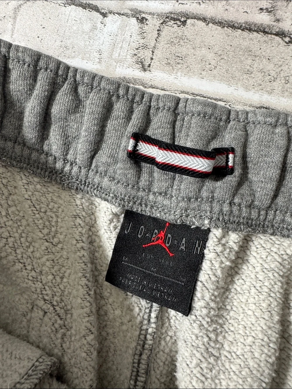 Jordan mens M Medium gray solid cotton blend fleece sweatpants EUC
