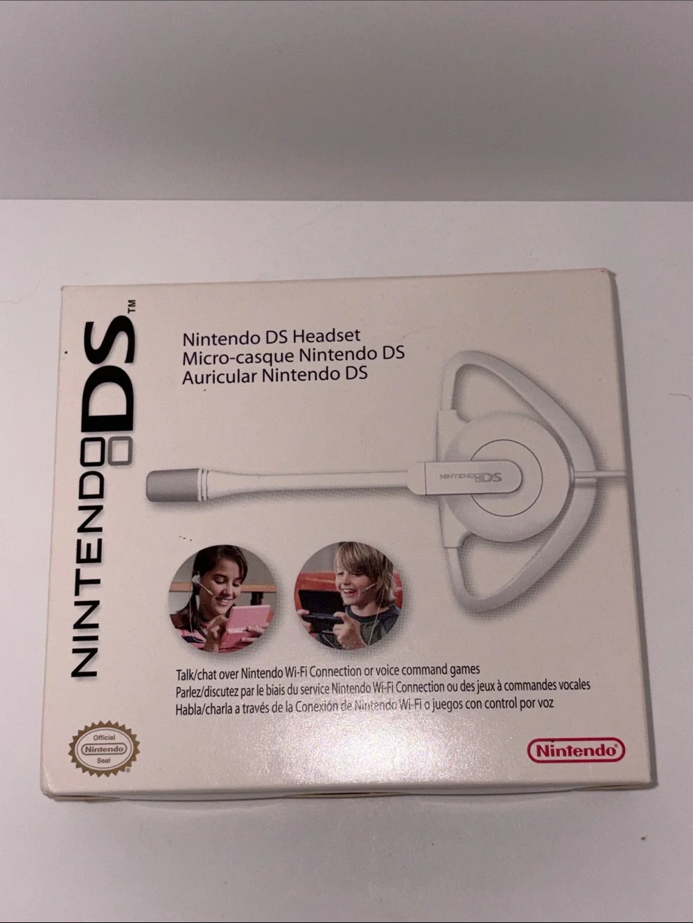 Nintendo White DS Headset with Boom Mic new in box
