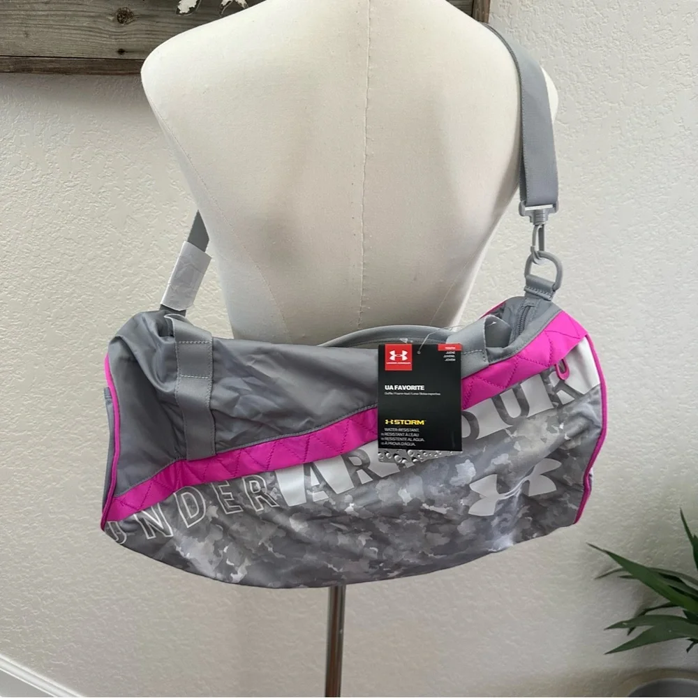 Under Armour Gray and Pink Duffel Bag‎