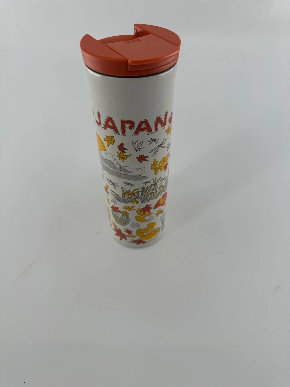 Starbucks Japan Travel Tumbler in White and Orange