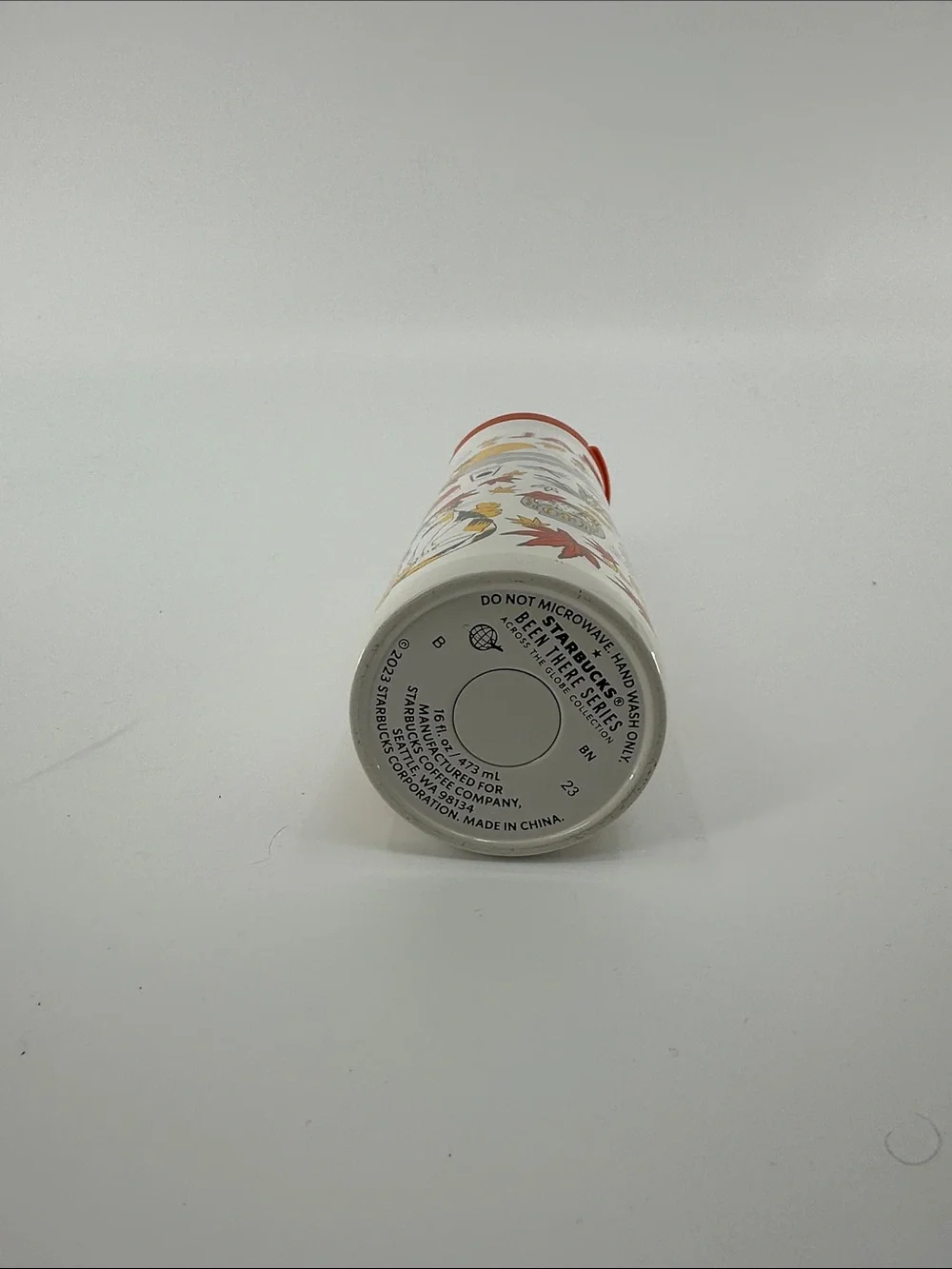 Starbucks Japan Travel Tumbler in White and Orange