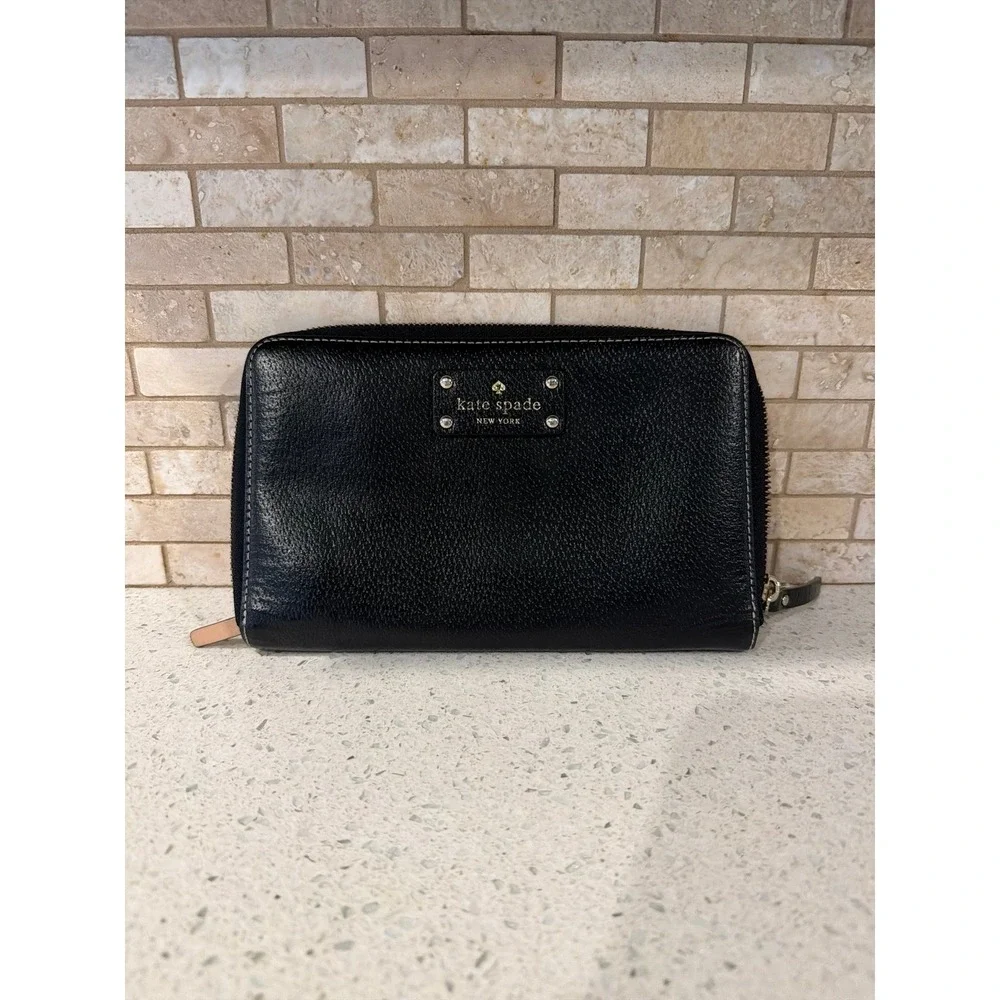 Kate Spade Zip‎ Around Wallet Black Leather