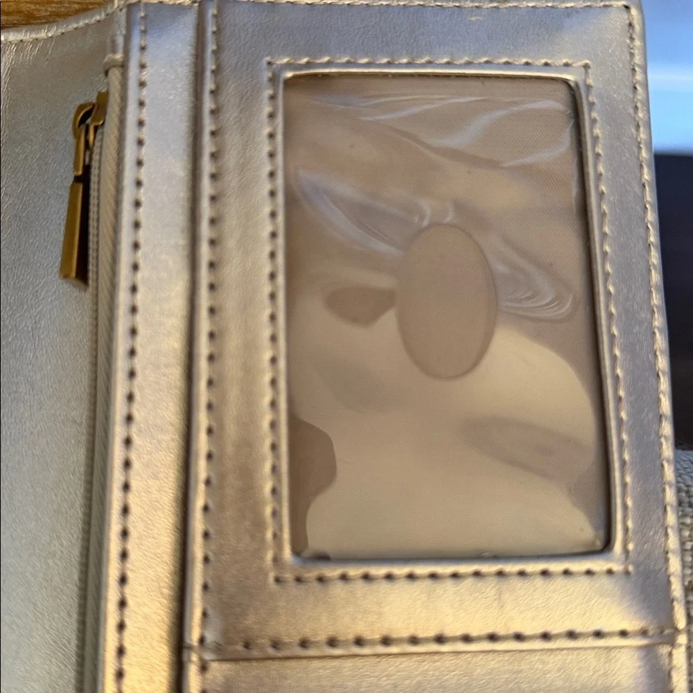 Guess Ginevra Textured Clutch Brown Crocodile Pattern Wallet