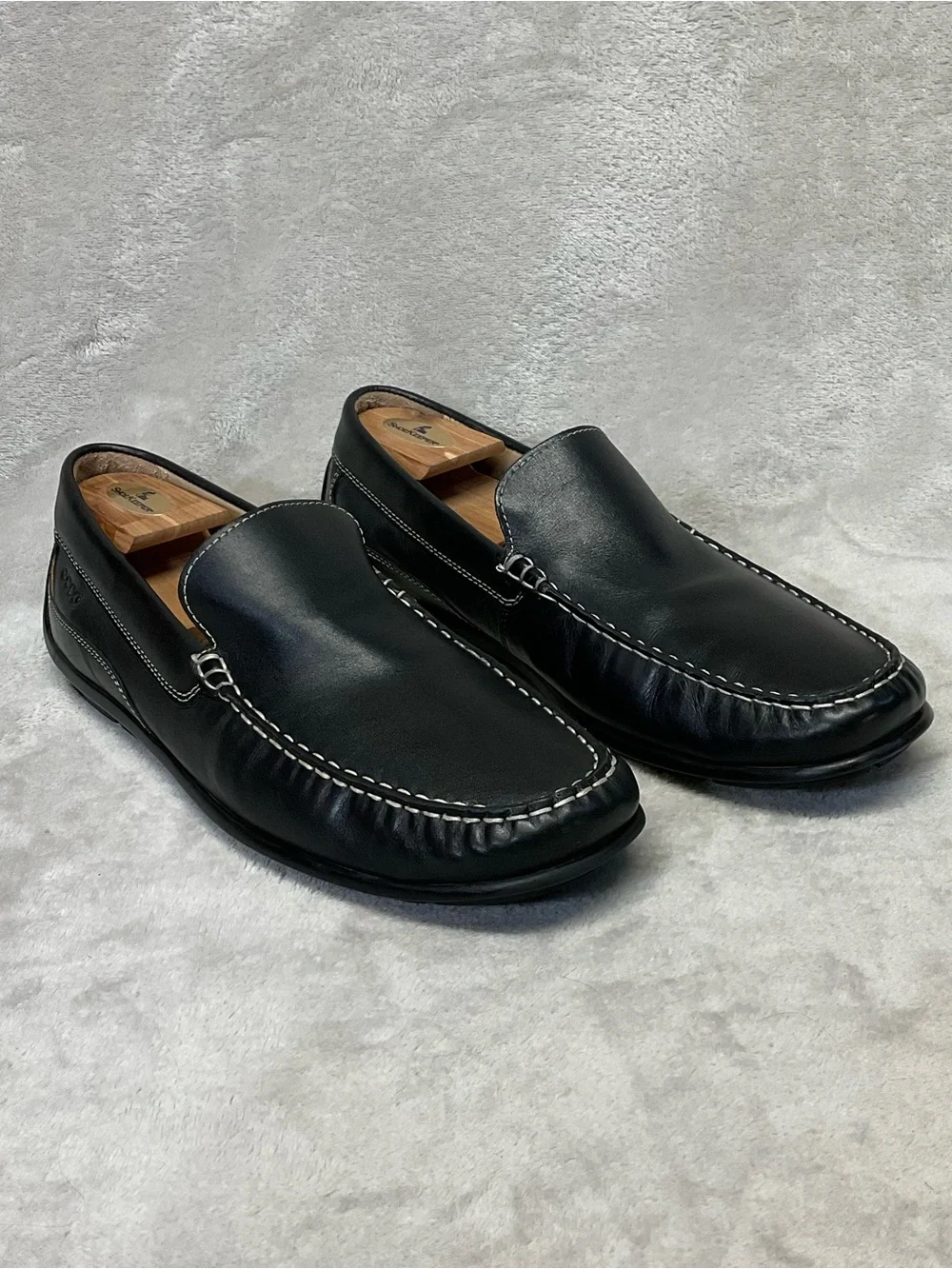 Ecco Classic Moc Leather Slip On Driving Shoes Sz 45 Mens 11 - 11.5