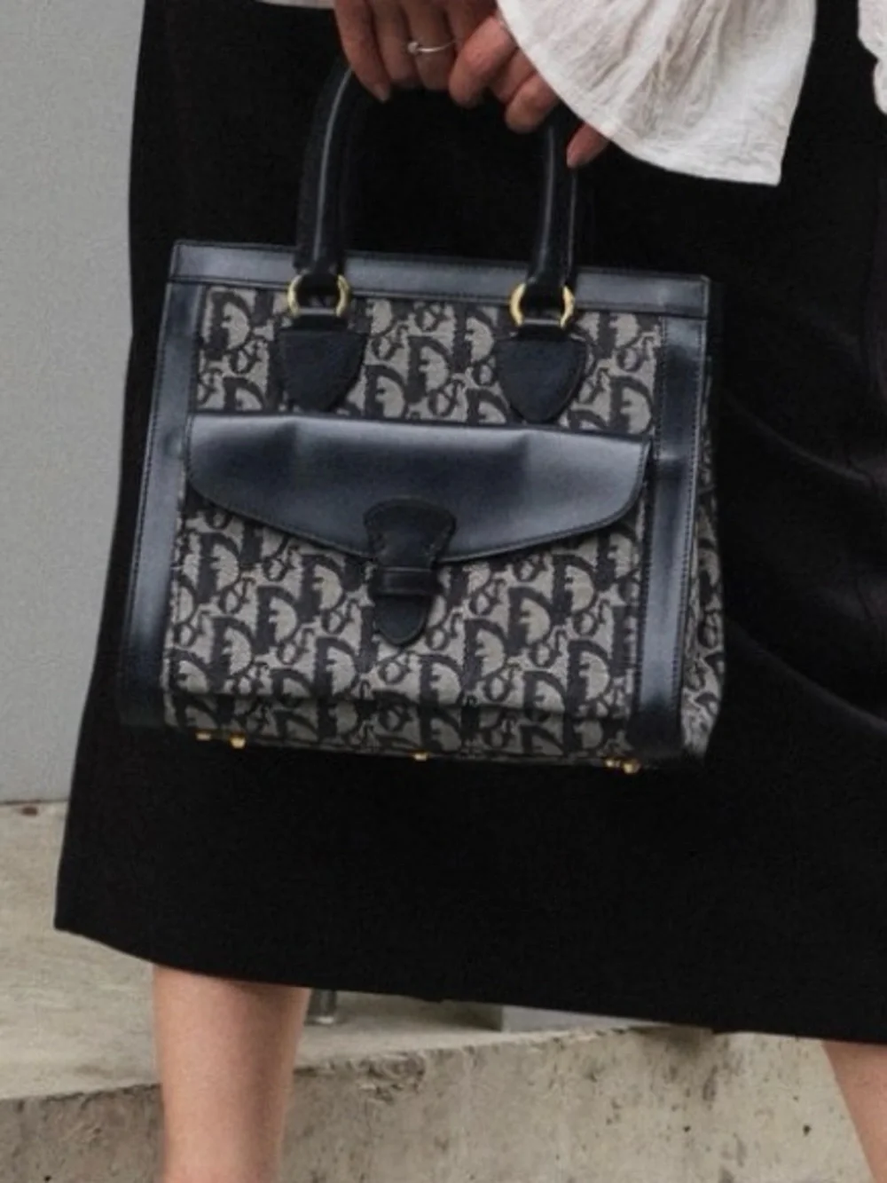 Christian Dior Designer-Style Dark blue  and Gray Monogram  Bag