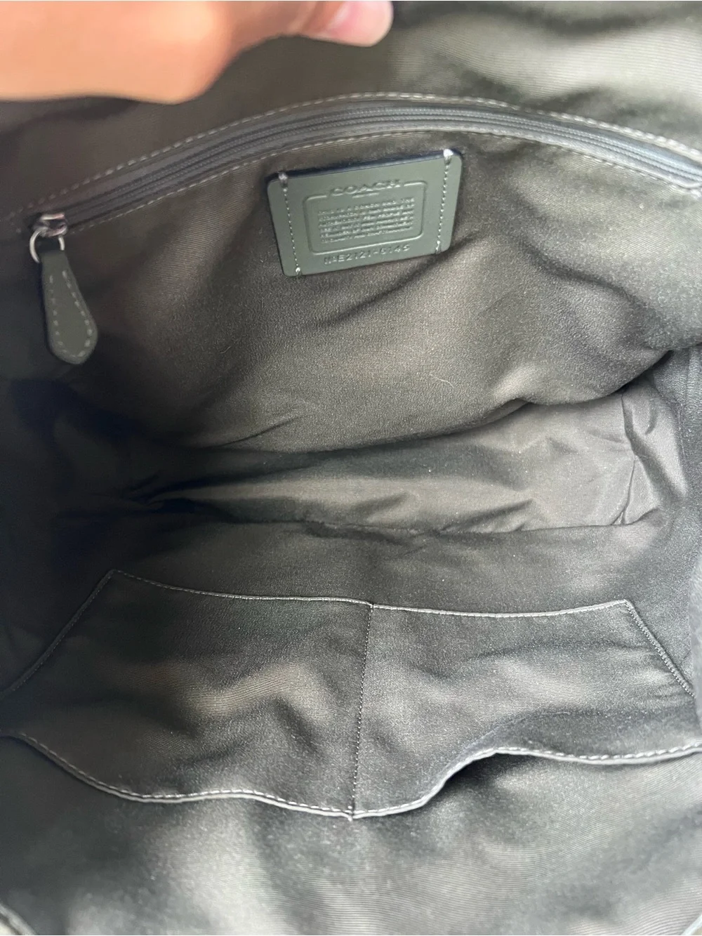 Coach Olive Green Pebbled Leather Backpack with Front Pockets Style 6145
