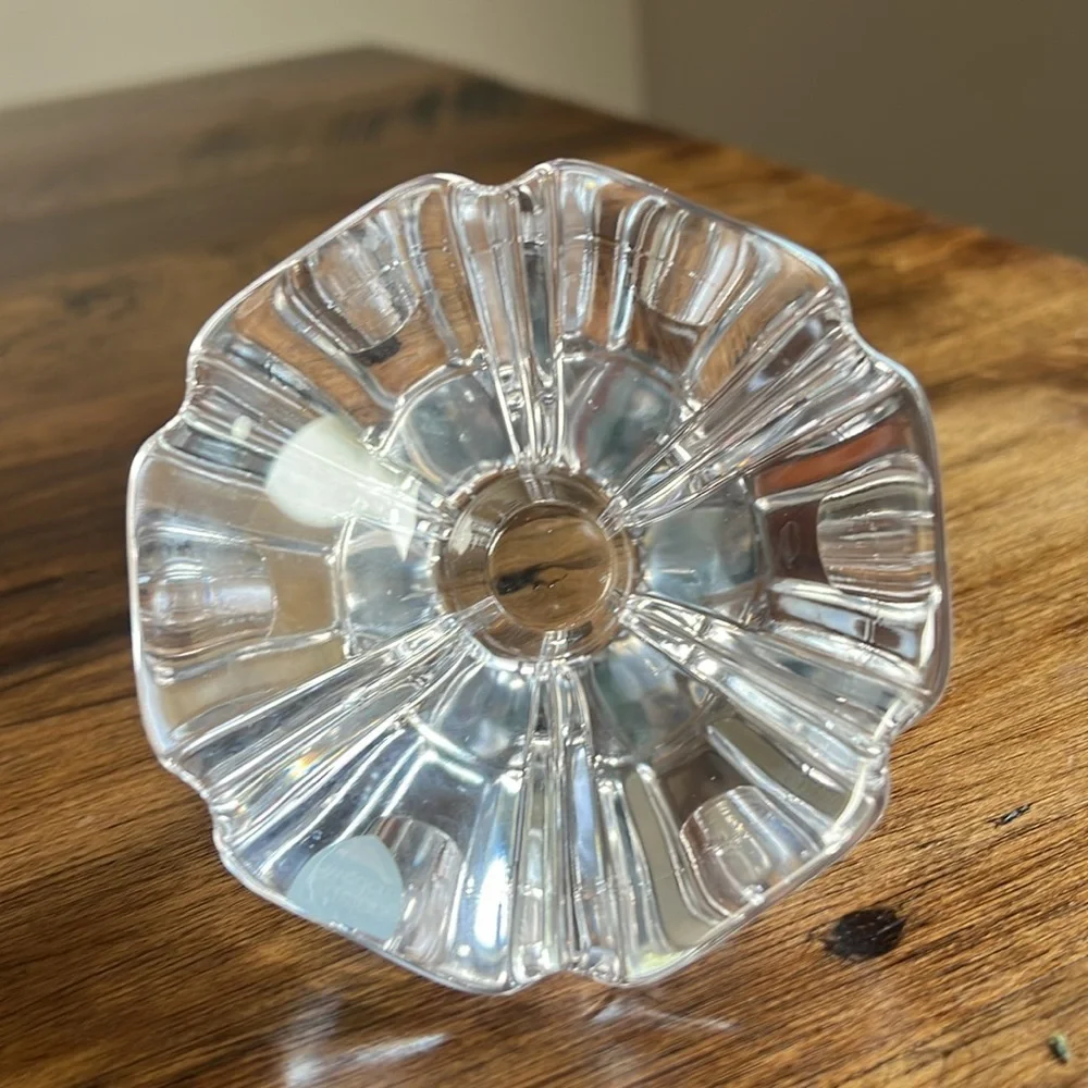 Orrefors Sweden Vintage New no Box Crystal Orion Single Taper Candle Holder MCM
