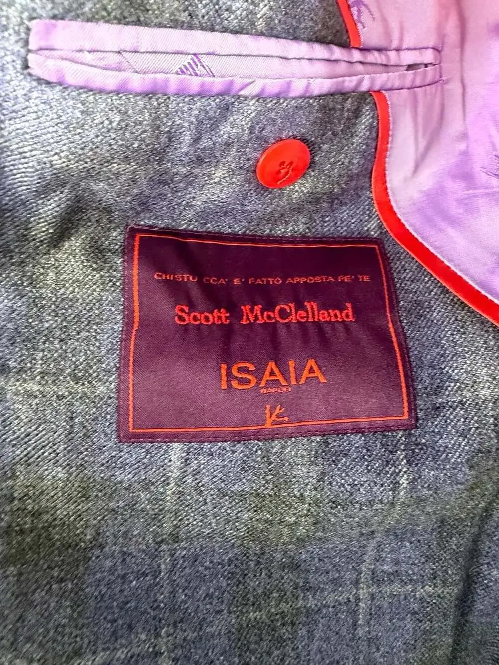 Isaia grey plaid