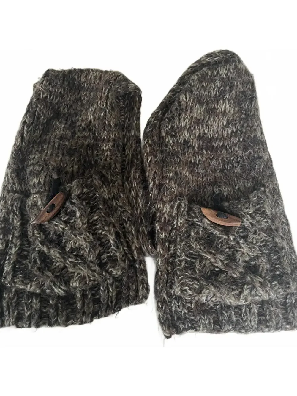 Cozy Brown Knit Scarf with Pockets Chunky Oversized Winter