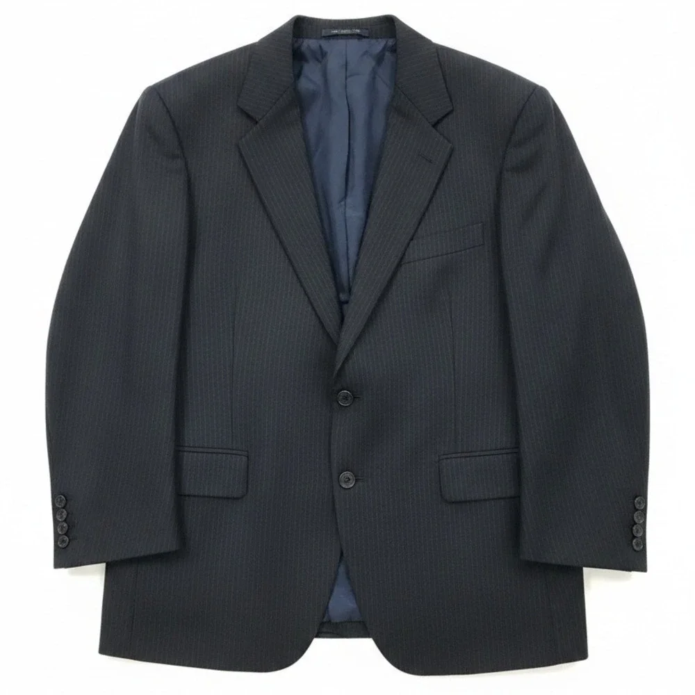 Botany 500 Couture Navy Blue Pinstripe Blazer, Men's 42R Sport Coat, Made in USA