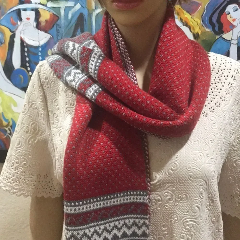 ‎Banana Republic Red Gray Scarf