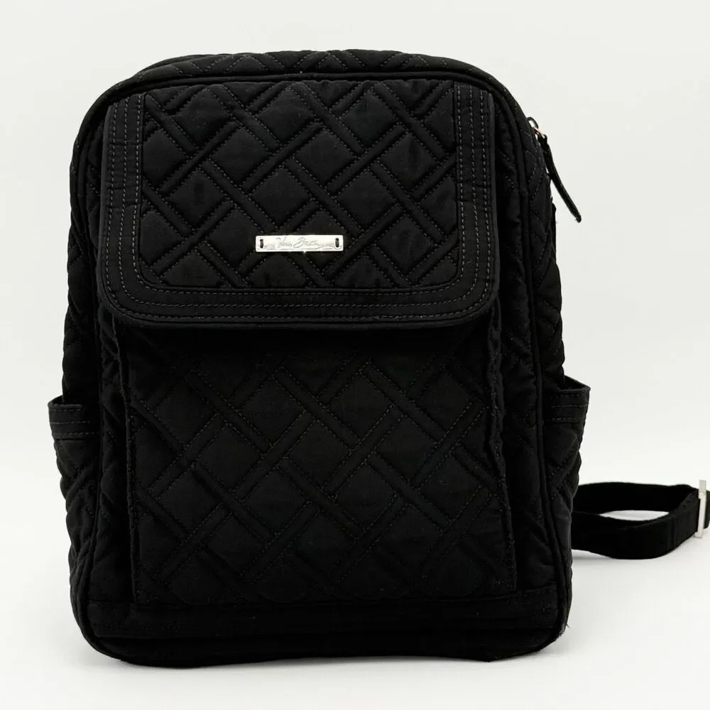 Vera Bradley Black Quilted Medium Sized Backpack