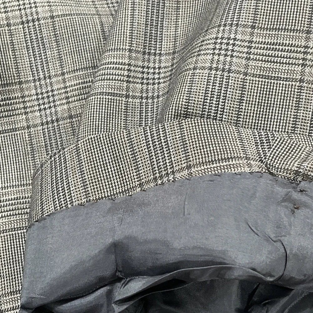 BOSS Hugo Boss Men's Tesse Biella Wool Gray Plaid Blazer Sport Coat Jacket 42R