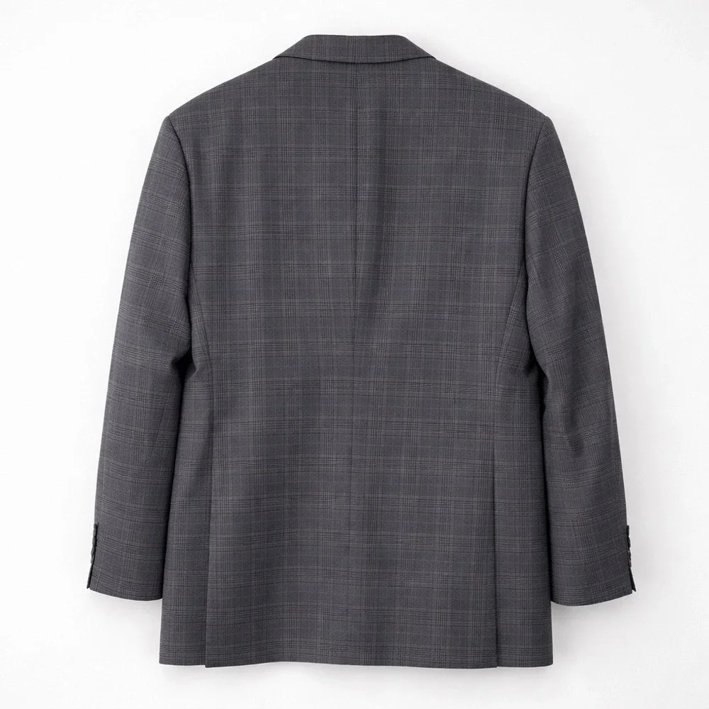 BOSS Hugo Boss Men's Tesse Biella Wool Gray Plaid Blazer Sport Coat Jacket 42R