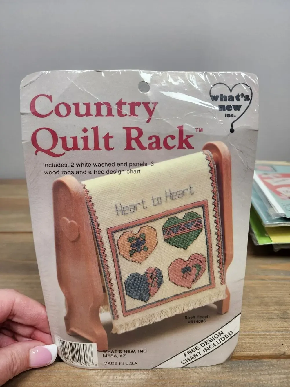 Cross Stitch Kit What's New Brand 014606 Shell Peach Mini Country Quilt Rack