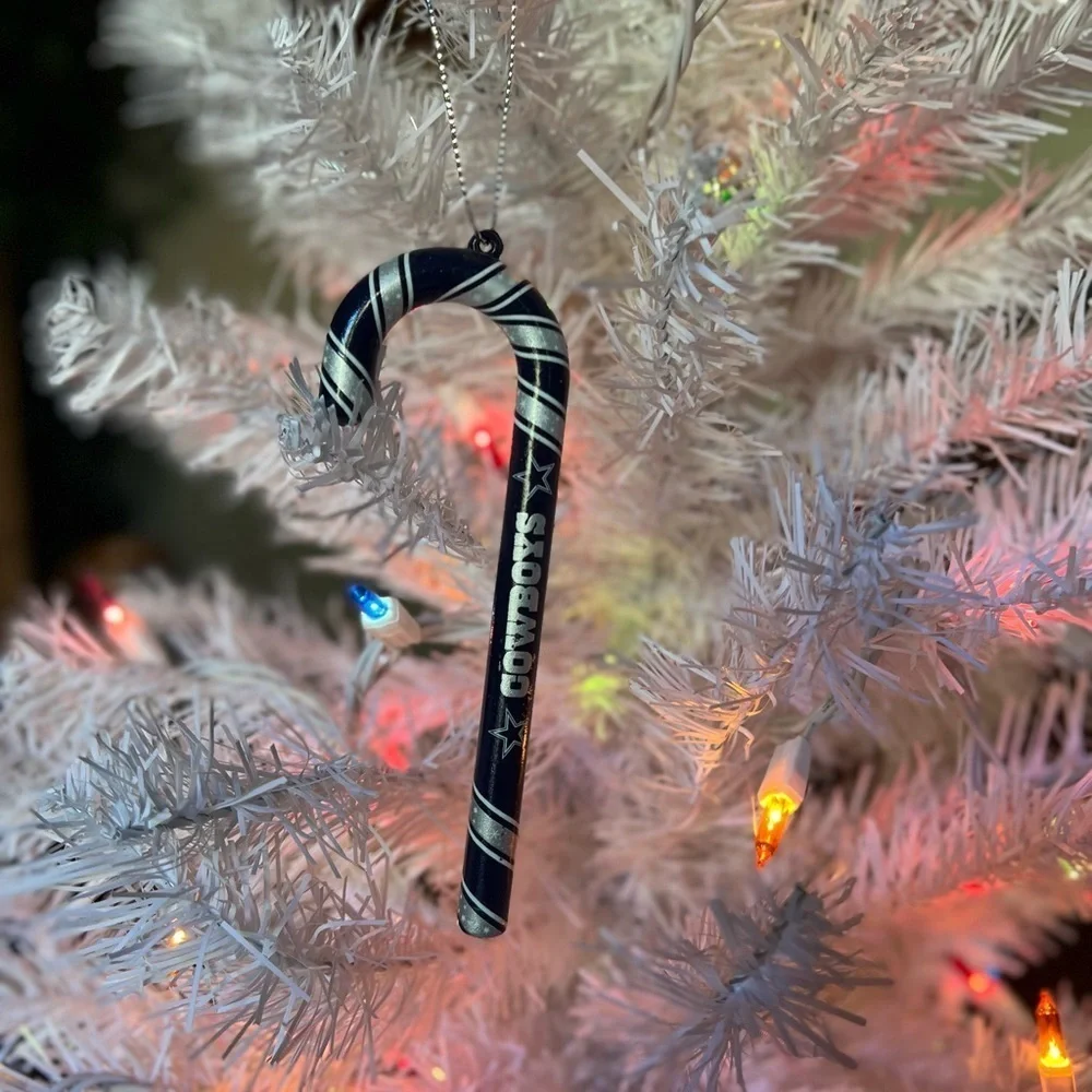 Vintage NFL Dallas Cowboys Candy Cane Christmas Ornament Forever Collectible