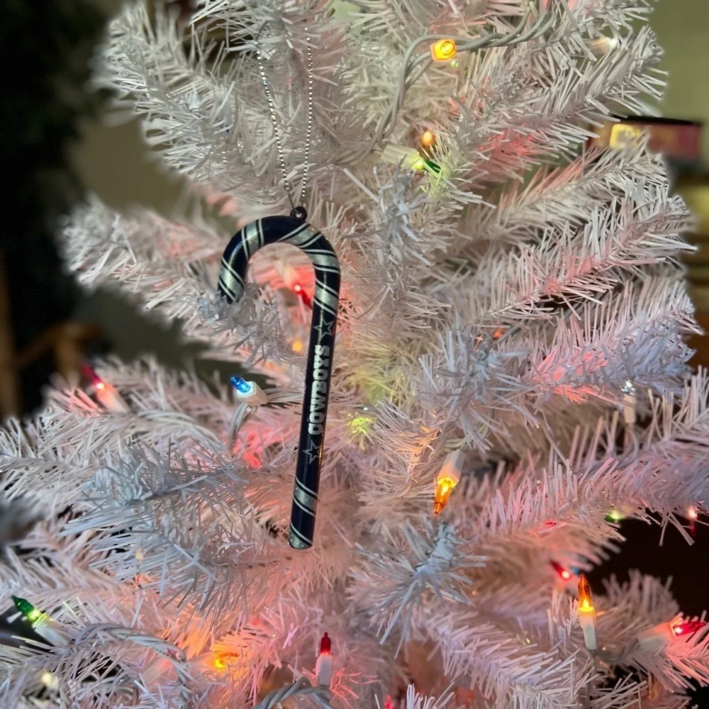 Vintage NFL Dallas Cowboys Candy Cane Christmas Ornament Forever Collectible